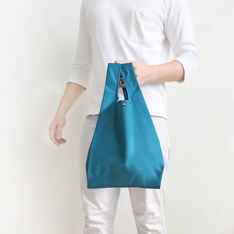 U3 No. 3 Eco Shopping Bag / Indigo / Monochrome - กระเป๋าถือ - เส้นใยสังเคราะห์ สีน้ำเงิน