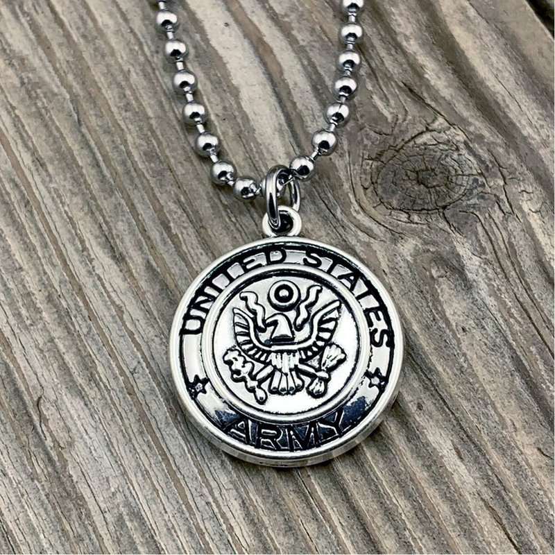 Bullet - U.S. Army Totem Army Retro Badge Necklace/Men's Metal Shape Military Badge Personalized Necklace - Necklaces - Other Materials 