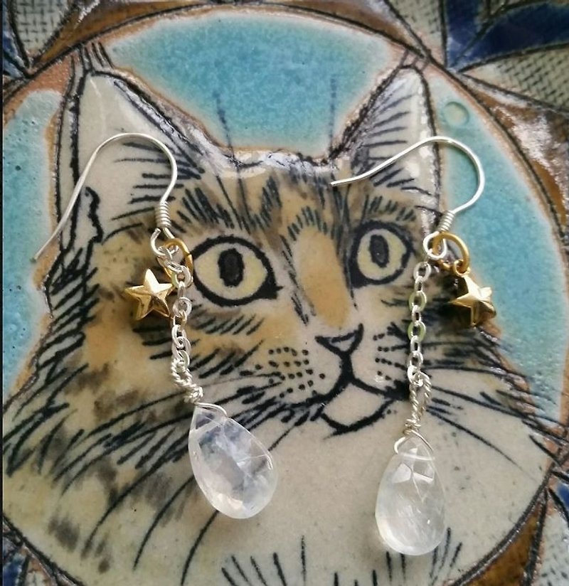 925 sterling silver earrings Stone - Earrings & Clip-ons - Gemstone Blue