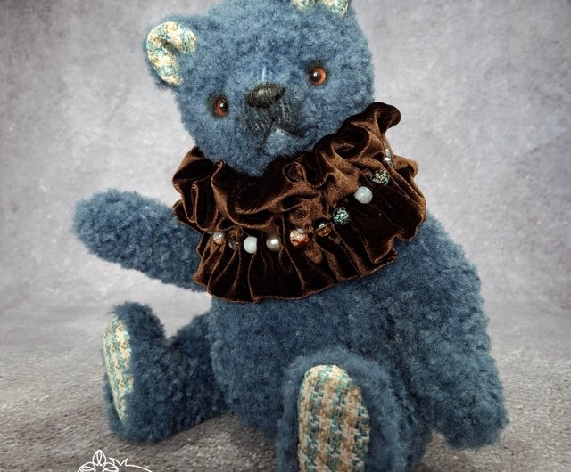 Deftaven Originals 手作りクマのぬいぐるみ Deftaven Originals 手作りクマのぬいぐるみ 青いテディベア