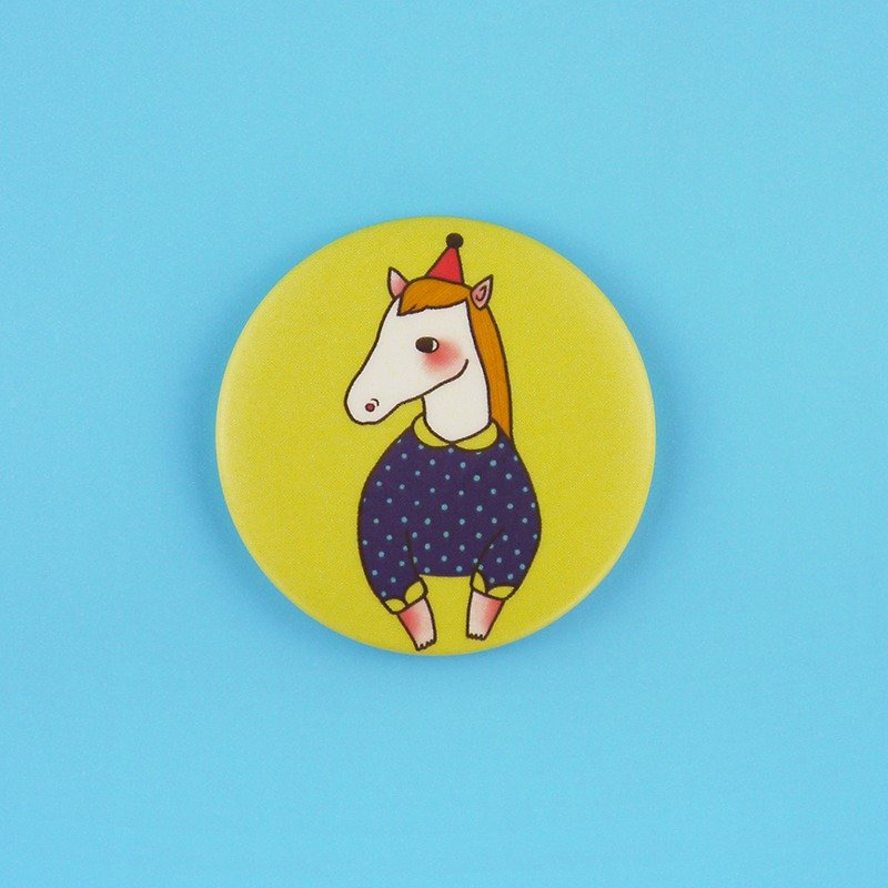 Horse - 1.75" (44mm) Button Badges or Magnets - Happy Pinning - Brooches - Plastic Green