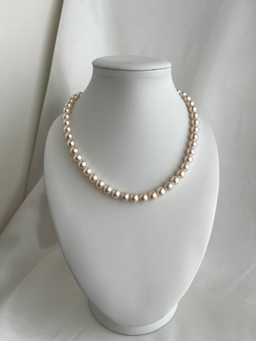 KOKO PEARL JEWELRY 僅限限品 日本直送 7.5mm桃色系 Akoya珍珠項鍊 串珠項鍊 磁吸扣