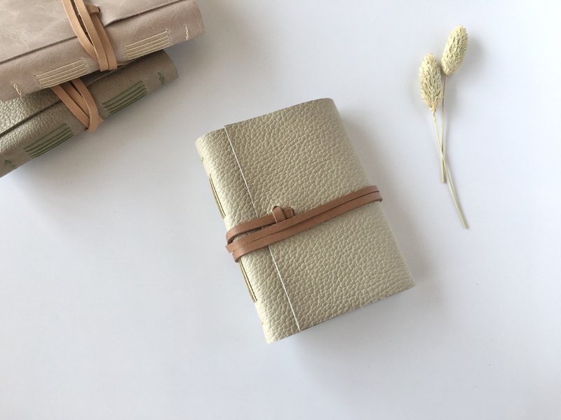 Leather Journal B7 beige - Notebooks & Journals - Genuine Leather Khaki