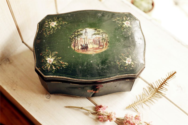 [Good day] fetish hand-painted version of the British Art Vintage tin - Storage - Other Metals Green