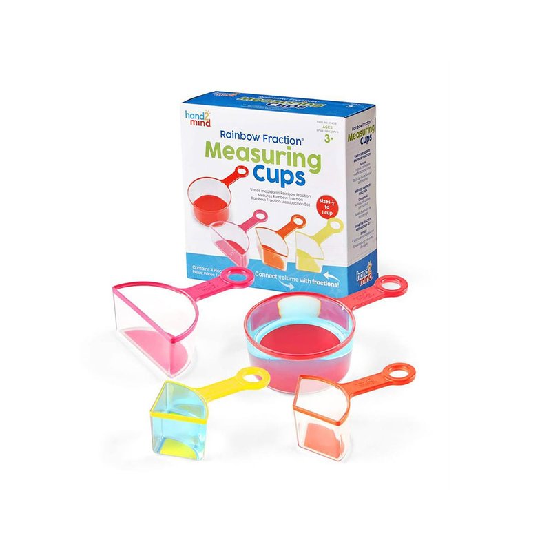 American hand2mind Rainbow Measuring Cup Set | Number Sense Learning | Montessori Teaching Aids | Educational Toys - ของเล่นเด็ก - พลาสติก หลากหลายสี