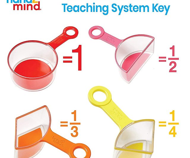 American hand2mind Rainbow Measuring Cup Set, Number Sense Learning, Montessori Teaching Aids