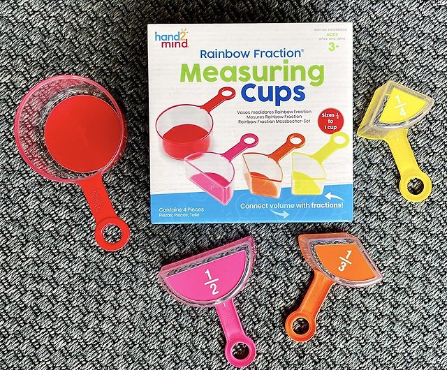 American hand2mind Rainbow Measuring Cup Set, Number Sense Learning, Montessori Teaching Aids