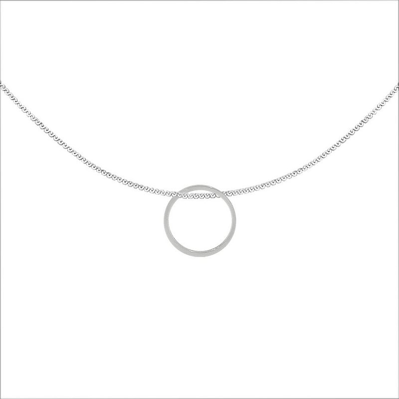 Hollow Thin Circle Steel Necklace-Steel - Necklaces - Stainless Steel Transparent