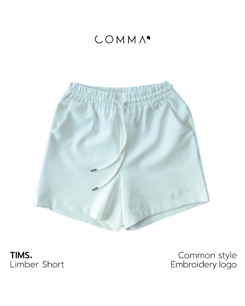 TIMS LIMBER SHORT - PURE WHITE - 中性長褲/短褲 - 其他材質 白色