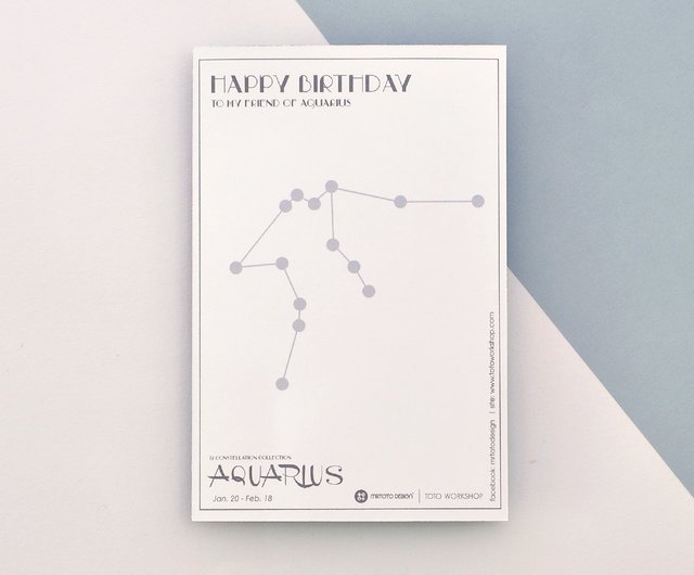 The 12 constellations character birthday card and postcard