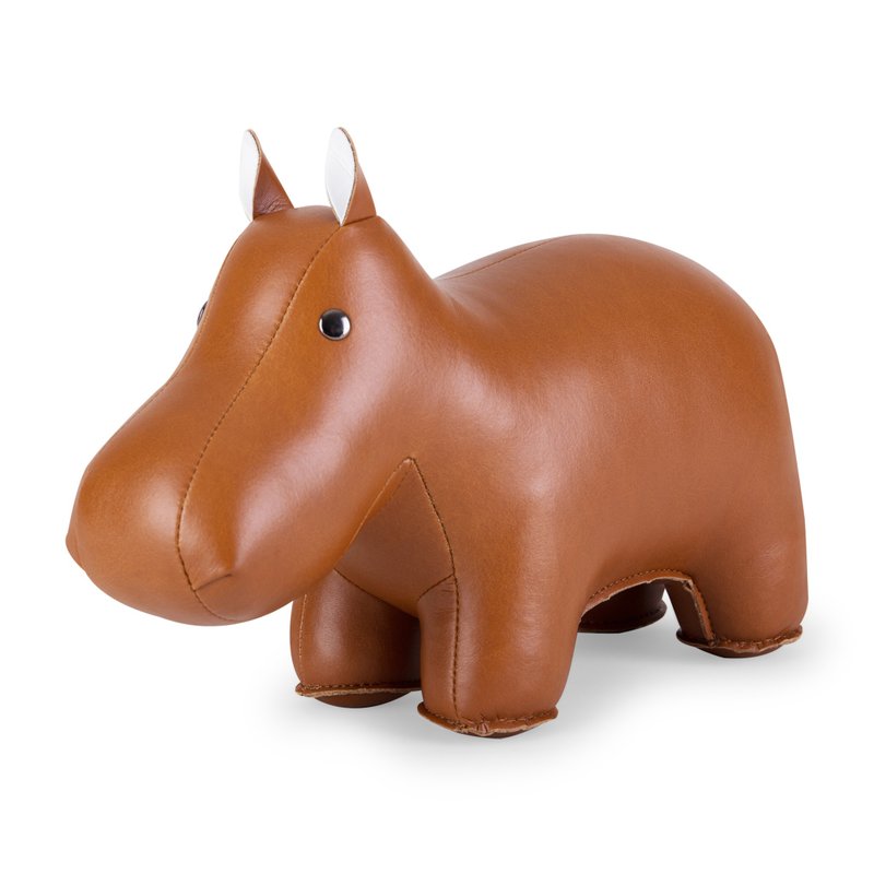 【福利品-熱門品限定組合包】河馬Hippo棕色書擋 + 5款任選1 - 擺飾/家飾品 - 人造皮革 多色
