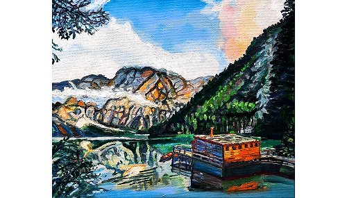 OlgaShelArt Mountain Painting Lake Art Original Art Oil Painting Oil On Canvas