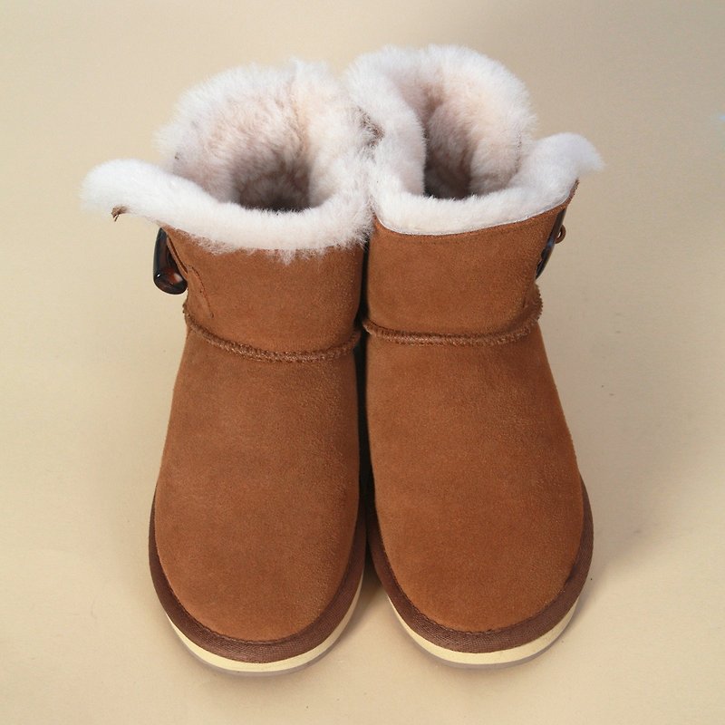 ブーツ女の子のブーツは本当にPIGAのベルベットのパッド入りの靴フラットシューズ厚い冬のブーツシープスキンブーツで陳庭妮雪 - スリッポン - コットン・麻 グレー