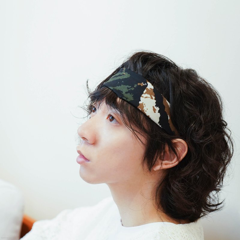 Handmade Headband / Unisex Style / Tokyo Styled Pattern - Headbands - Cotton & Hemp Brown