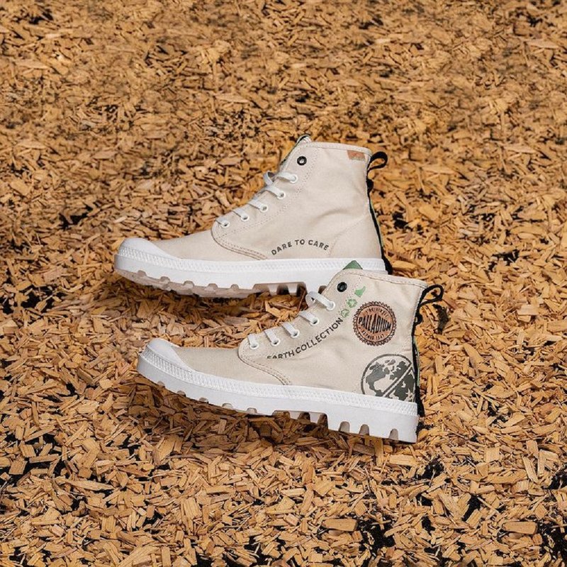 [Autumn and winter fashion] PALLADIUM printed environmental protection series high boots 77022 - Women's Casual Shoes - Cotton & Hemp Multicolor