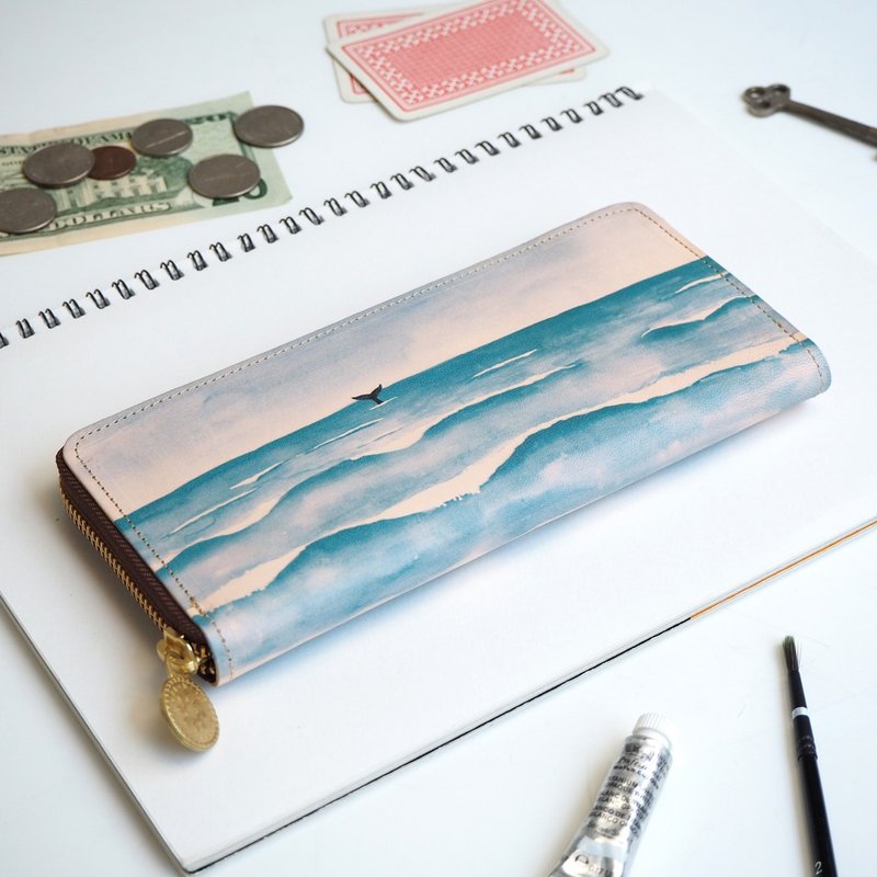 Round zipper wallet / Wave ILL-1150 - Wallets - Genuine Leather Multicolor