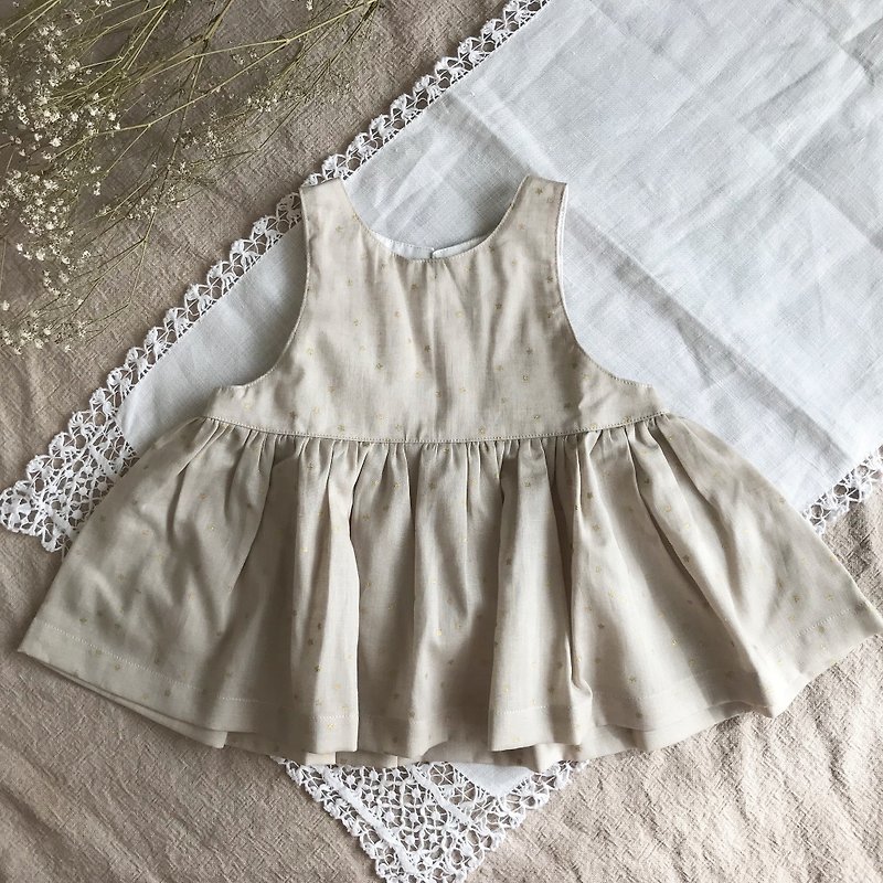 Sleeveless dress dress (beige) - Kids' Dresses - Cotton & Hemp Khaki
