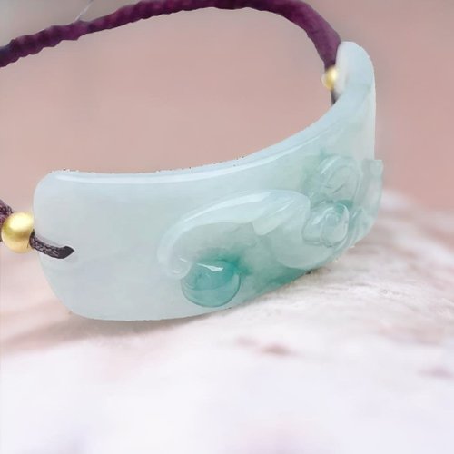 瓔珞珠寶盒 E.L.Jewelry Box 飄花翡翠福牌編織手鍊 | 天然緬甸玉翡翠A貨 | 送禮