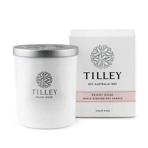 Relieve 香氛空間 澳洲Tilley皇家特莉原裝微醺大豆香氛蠟燭-牡丹玫瑰