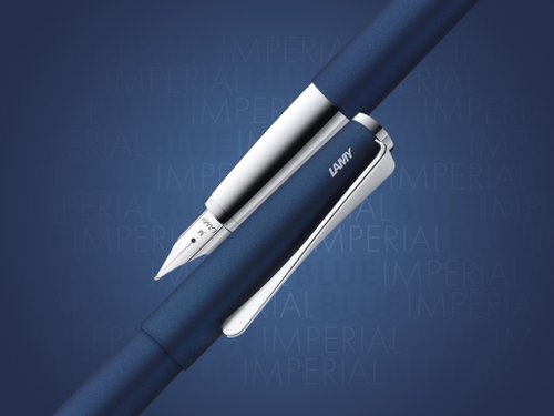 LAMY TAIWAN 官方旗艦館 【雷雕免費刻字】LAMY 鋼筆+筆袋禮盒 / studio 系列 - 皇家藍