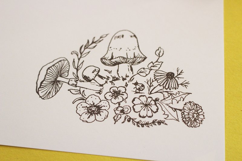 Forest of mushroom stamp - 印章/印台 - 橡膠 咖啡色