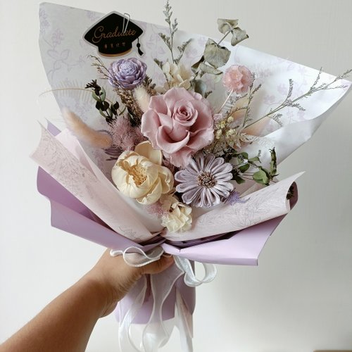 Kinki 手作Studio 永生向日葵太陽花玫瑰滿天星花束 求婚結婚捧花外拍生日畢業禮物a