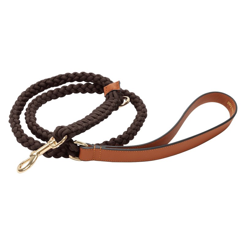 Handcrafted Engraved Leather Leash: Unleash Style, Durability, Control - Brown - Collars & Leashes - Other Man-Made Fibers Brown