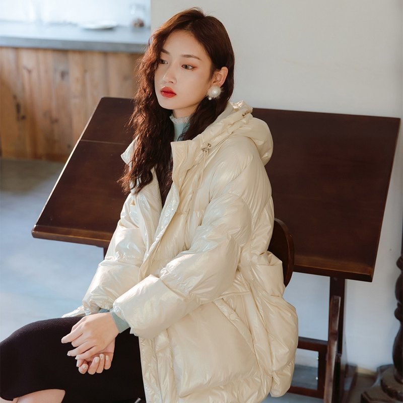 ダウンジャケット レディース 2020冬新作 厚手ホワイトダックダウン ミドル丈 ブレッドジャケット - トップス - その他の素材 