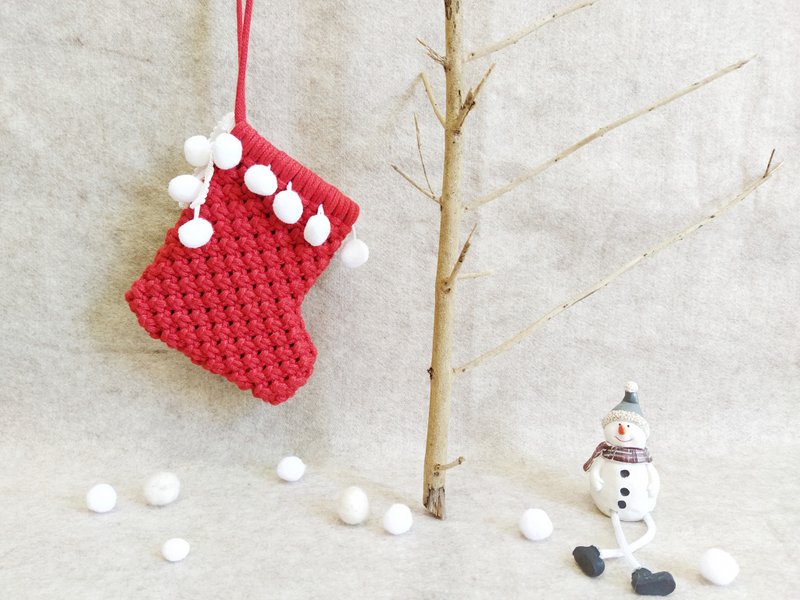 (Weaving Entry/Two Groups) Christmas Stocking Card Pack - Knitting / Felted Wool / Cloth - Cotton & Hemp 
