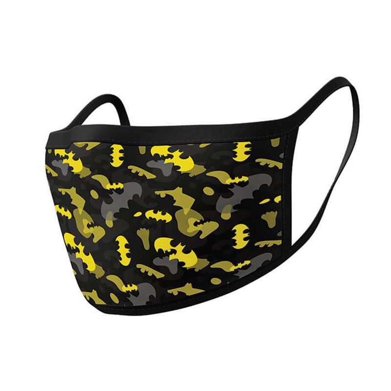 [DC] Batman Yellow Logo Three-layer Protective Mask (2 Packs) Washable Stretch Fabric - Face Masks - Other Materials Multicolor