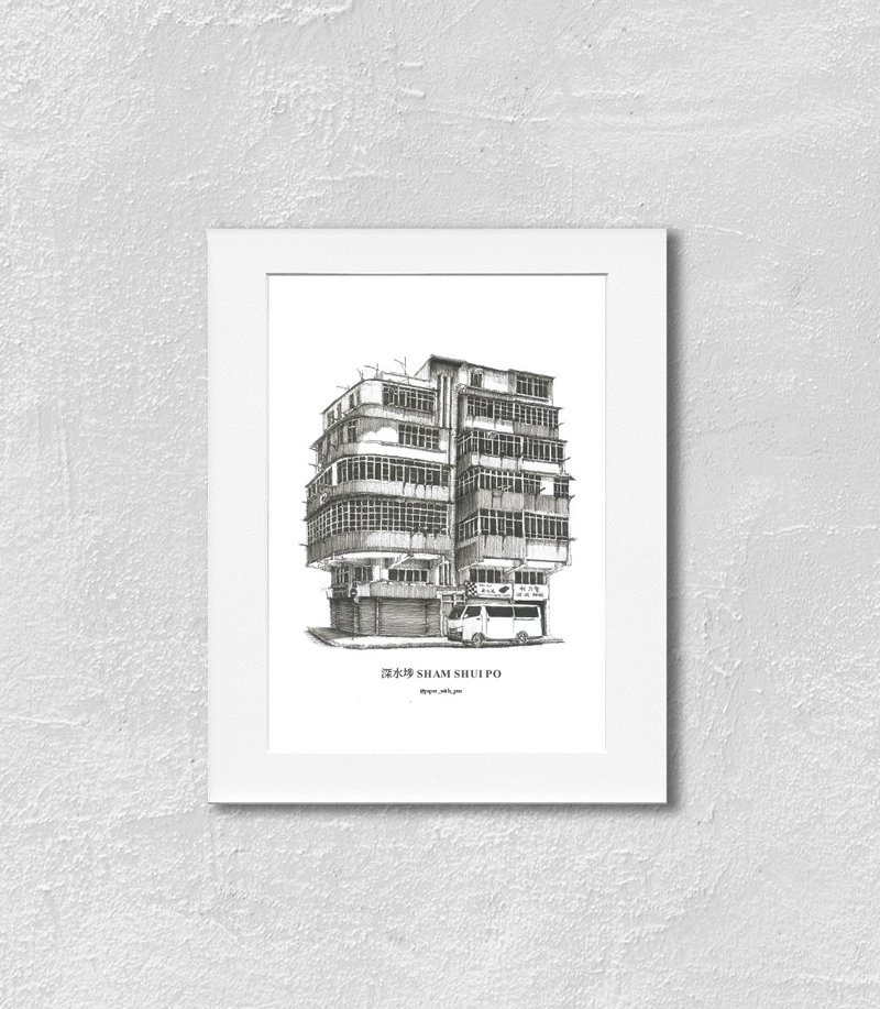 A5 Hand Sketch Print (Sham Shui Po) - โปสเตอร์ - กระดาษ 