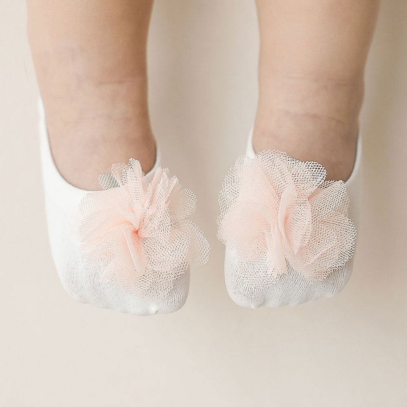 Happy Prince 韓國製 Floral花朵抗UV涼感嬰兒童踝襪 - 嬰兒襪子 - 棉．麻 粉紅色