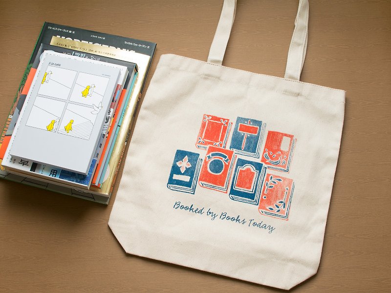 Booked by Books Today – Tote Bag - กระเป๋าแมสเซนเจอร์ - ผ้าฝ้าย/ผ้าลินิน สีส้ม