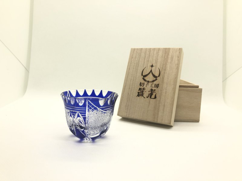 ぐいのみ・四分の四拍子 - 酒杯/酒器 - 玻璃 藍色