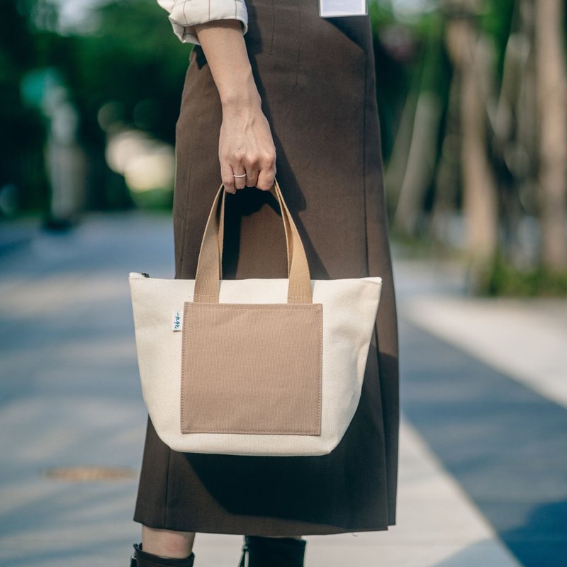 canvas pocket tote - Handbags & Totes - Cotton & Hemp Multicolor