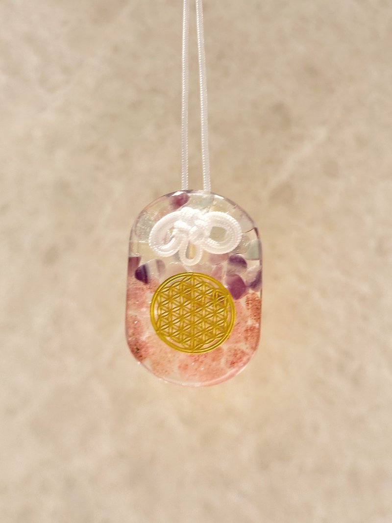 [Crystal Guardian] Stone+ Strawberry Crystal. flower of life - พวงกุญแจ - คริสตัล 
