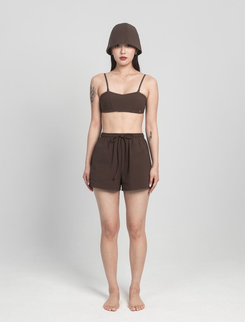 Coffee Brown coffee Brown/women's seersucker vacation shorts - Women's Shorts - Other Materials Brown