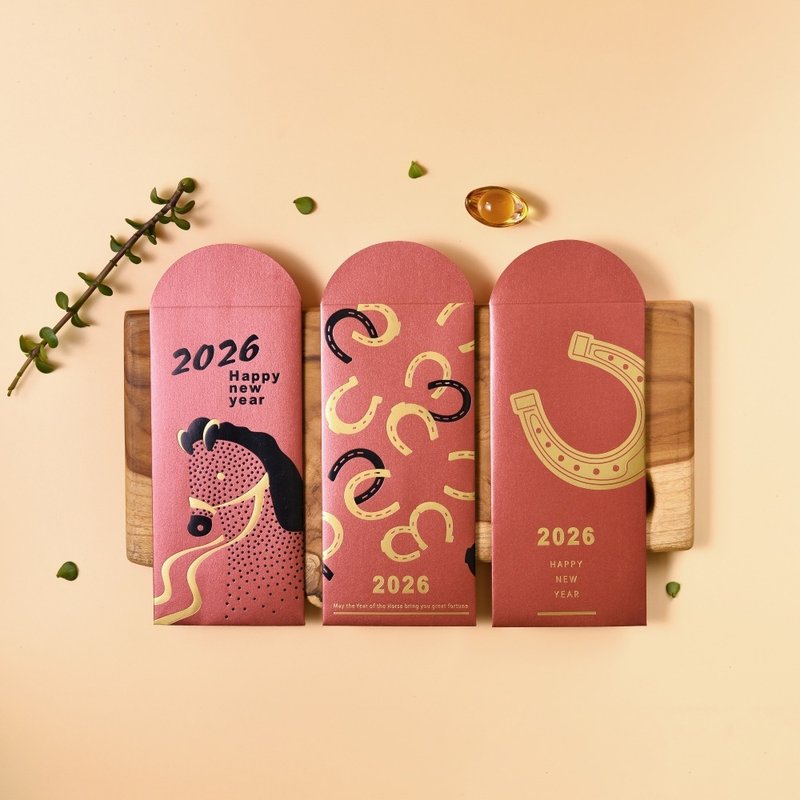 【Gdesign】2026 馬上發財燙金紅包袋 限量設計款 6入/包 - 紅包袋/春聯 - 其他材質 紅色