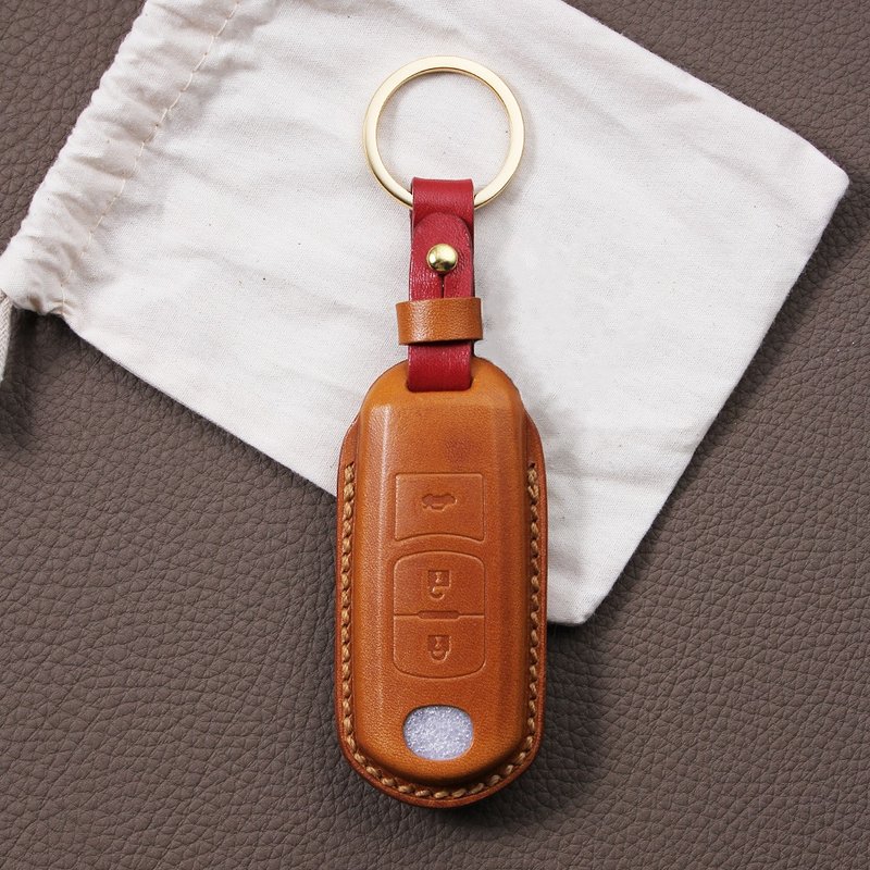 [Crazy Craftsman] Handmade Custom For MAZDA Mazda Master Car Key Leather Case Bag Atez - Keychains - Genuine Leather 