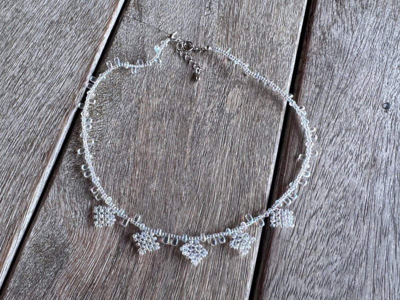 20260124 Miyukiビーズ ビーズ細工 ネックレス - ネックレス - 半貴石 ホワイト