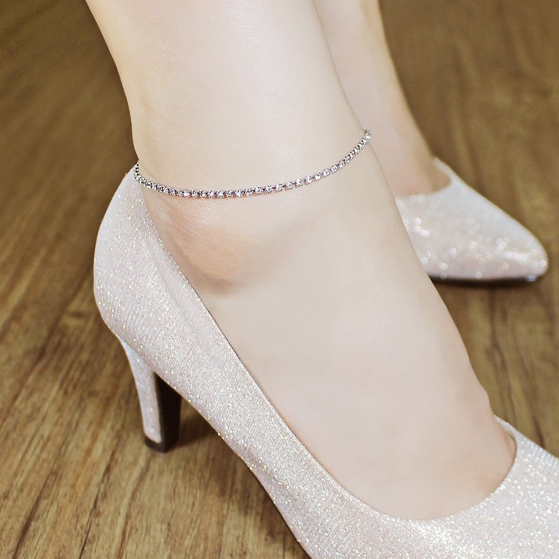BELEZA Simple style anklet / simple style ankle chain anklet foot chain - Anklets & Ankle Bracelets - Other Metals White