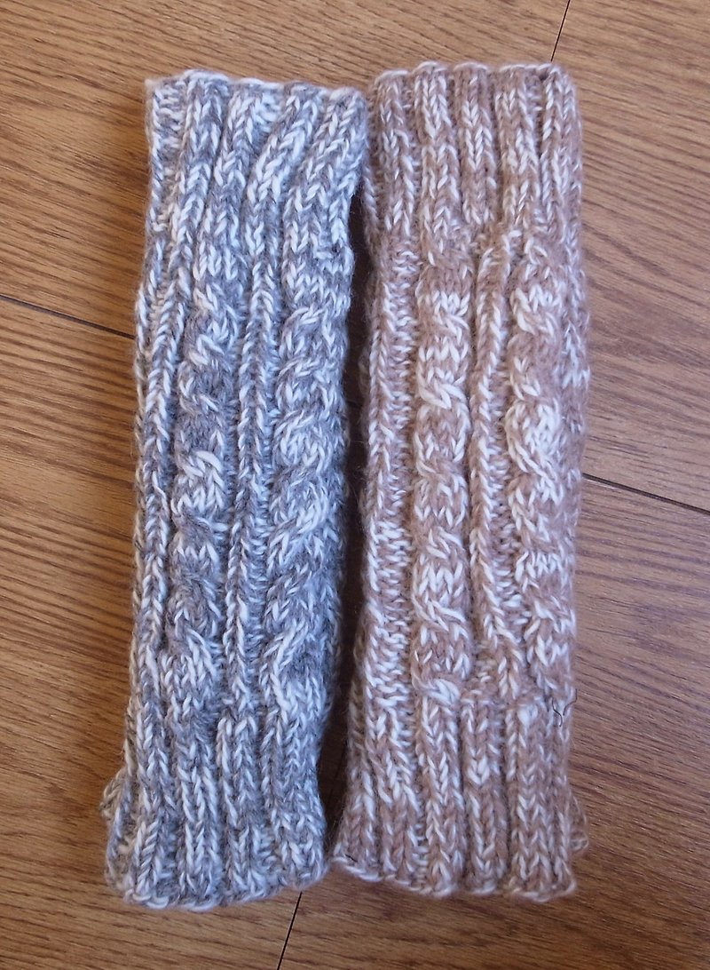 羊毛編織襪套 素色 灰 / 淺褐 - 襪子 - 羊毛 灰色
