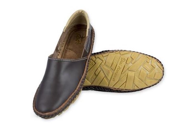 Tycoon Brown Handmade Leather Men Shoes - 男皮鞋 - 真皮 
