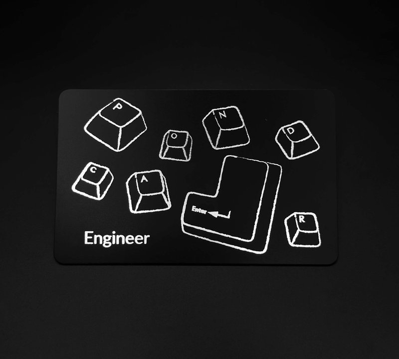 [Popular Design Model] Engineer-Button Business Card (Free Keychain) - Gadgets - Plastic Black