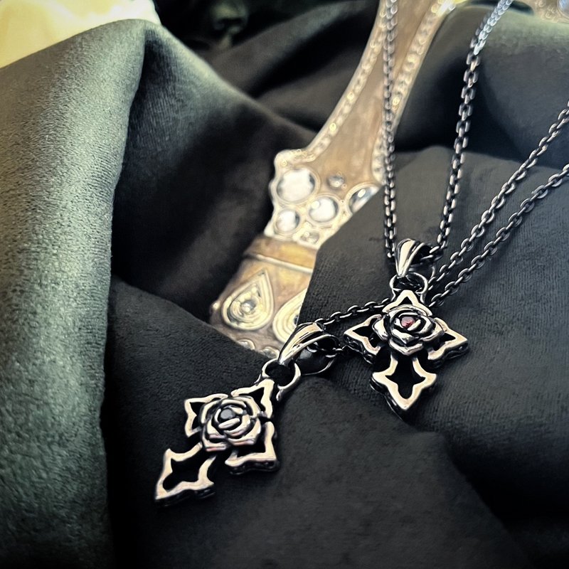 【限定】ローズクロス 925スターリングシルバー ペンダント（チェーンなし） - ネックレス - スターリングシルバー シルバー