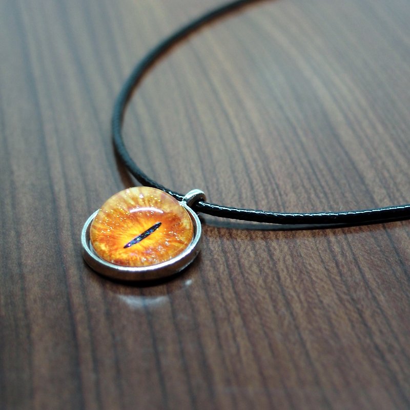 Fox Garden Handmade 20mm Cat Eye Necklace-Deep Orange - Necklaces - Glass Orange