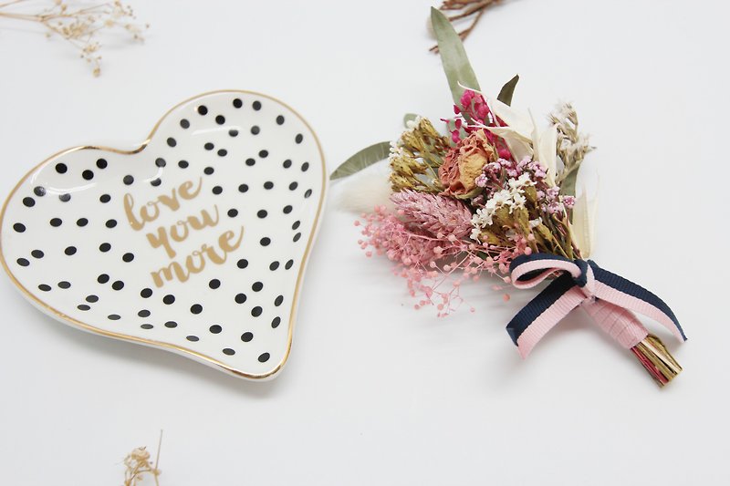 婚禮的祝福_永生胸花與飾品收納盤禮盒組 - 胸針 - 植物．花 