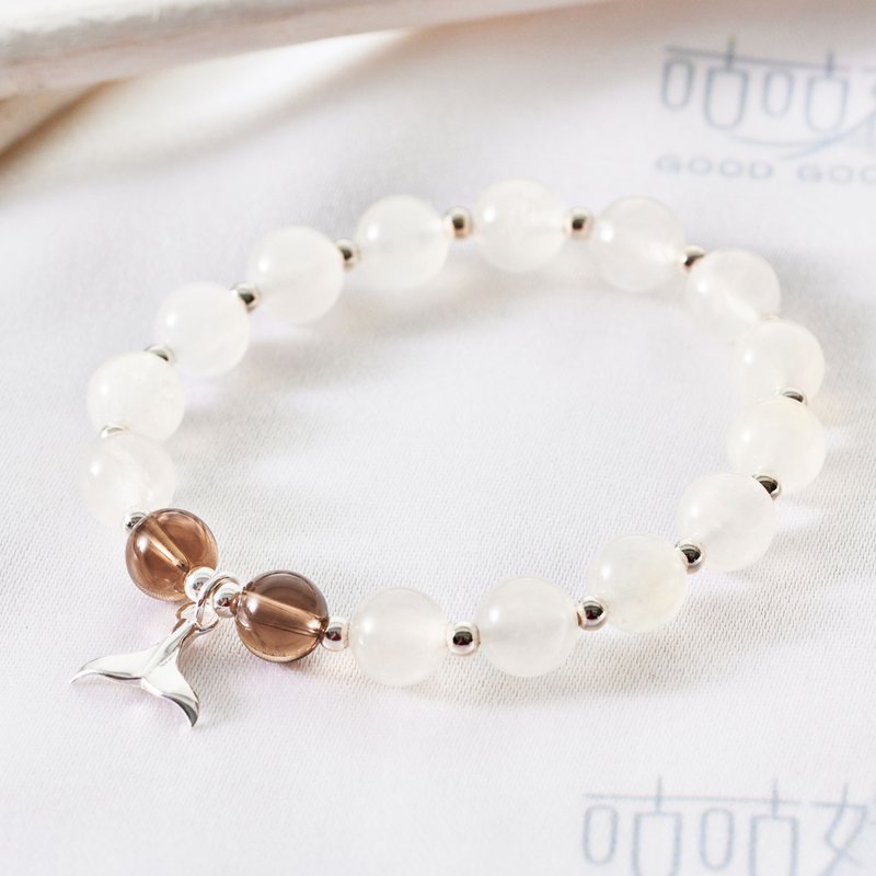 Perfect Life - Smoky Quartz and Moonstone Bracelet (Consecrated) - Bracelets - Crystal White