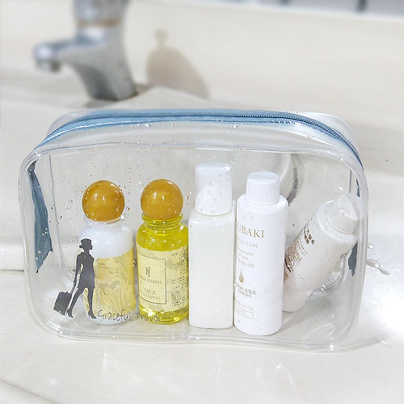 Luggage waterproof cosmetic bag transparent waterproof zipper bag toilet waterproof storage bag travel storage bag - กระเป๋าเดินทาง/ผ้าคลุม - ไนลอน 