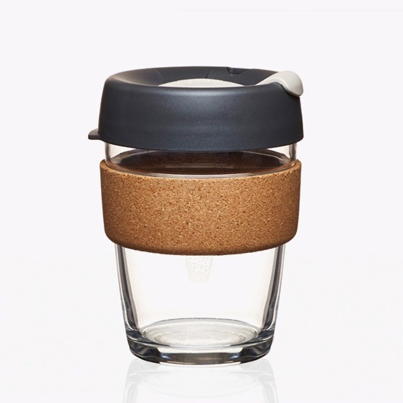 340cc [environmental] accompanying cup (black alcohol wine cork) Australia genuine KeepCup glass engraving accompanying coffee cup 12oz coffee mug customized - อื่นๆ - แก้ว สีนำ้ตาล